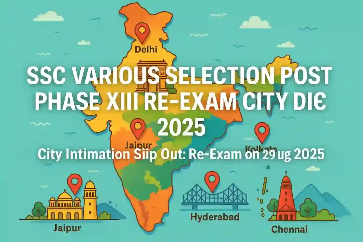 SSC Phase 13 Selection XIII Re-Exam City Details 2025