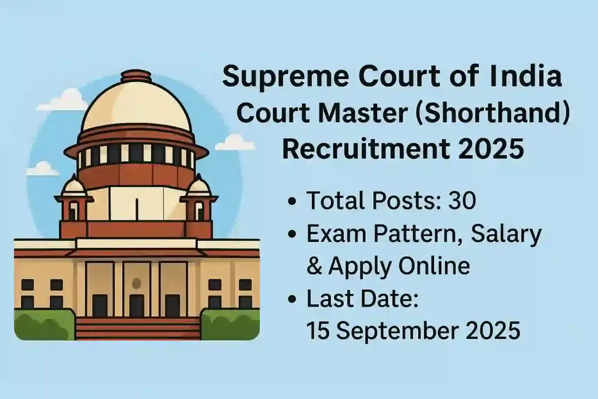 SCI Court Master 2025 Notification