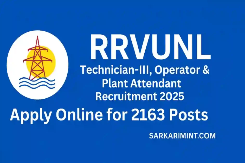 RRVUNL Technician-III, Operator & Plant Attendant Recruitment 2025