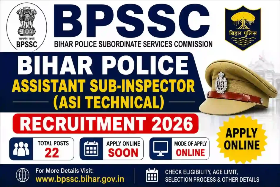 BPSSC ASI Technical Vacancy 2026 Notification Out