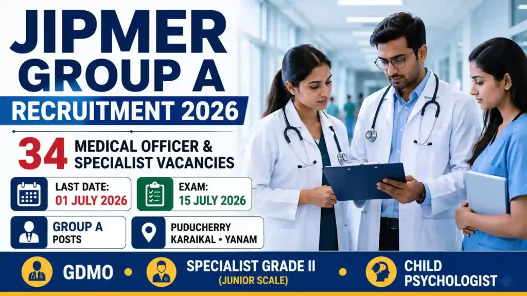 JIPMER Group A Non-Faculty Recruitment 2026